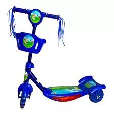 Patinete Infantil Musical Scooter Cestinha 3 Rodas Com Luzes