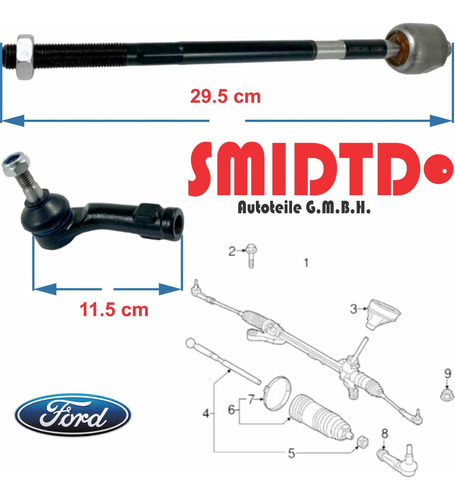 2 Rotulas 2 Bieletas 2 Terminal 2 Estabiliza Ford Figo 16-17 Foto 4