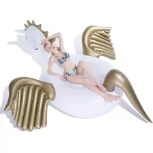 Jasonwell Flotador Gigante De Piscina - Cisne Dorado Pega...