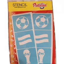 Stencils Autoadhesivos Maquillaje 6 En 1 Futbol Unicornios