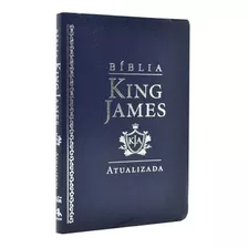 Bíblia King James Atualizada Slim Ultra Fina Luxo Azul