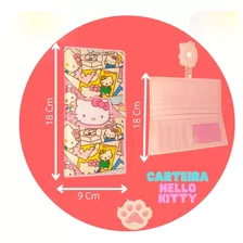 Carteira Hello Kitty Rosa Longa 18 X 9 Cm Com Imã