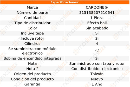 Distribuidor Ignicin Eagle Summit 2.4l 4 Cil 93/96 Cardone Foto 5