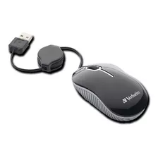 Mouse Óptico Mini Travel Alámbrico Verbatim 98113 /v Color Negro