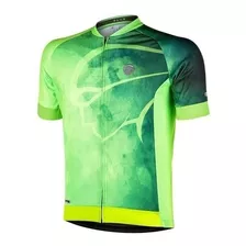 Camisa De Ciclismo Mauro Ribeiro Masculina Blur Verde Fluor