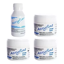 Acryfine Kit X3 Gel Uv/led Uñas 30g + Clarificador Gel 100ml