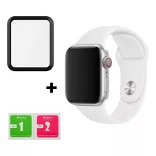 Pulseira Para Apple Watch Serie 8 + Película 3d 41mm 45mm Cor Branco Largura 41 Mm