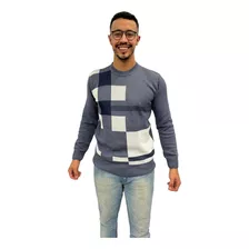 Suéter Tricot Masculino Social Moderno Gola Careca Elegante