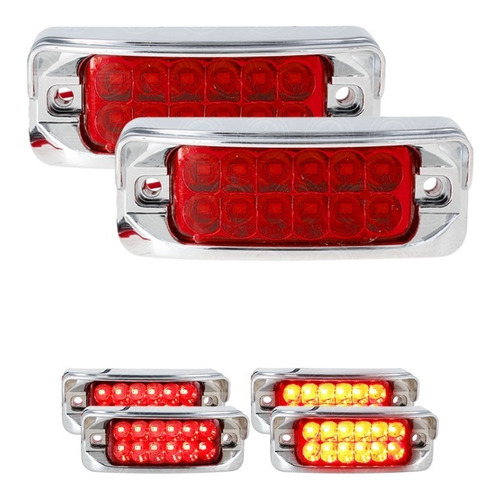 Par Plafon 12 Led Lateral Rectangular Pestaa Estrobo 12-24f Foto 2