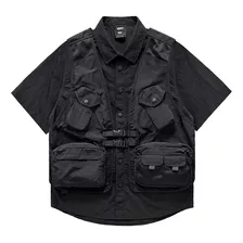 Poleras Techwear Cargo Para Hombre, Polera Táctica Hi, Ropa