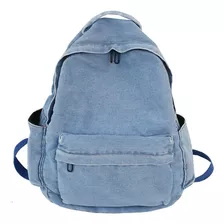 Mochila De Mezclilla De Gran Capacidad Para Estudiantes