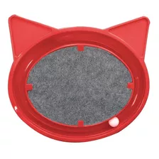 Arranhador Gatos C/ Bolinha Interativa Antistress Brinquedo Cor Vermelho