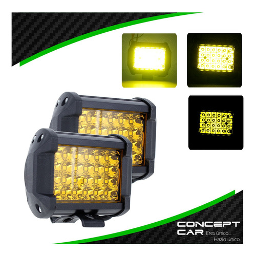 Par Faros 24 Led Auxiliar Dually Con Estrobo 4x4 72w F1 Foto 2