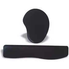 Kit Mouse Pad Ergonômico + Apoio P/ Teclado 50 Pçs Preto