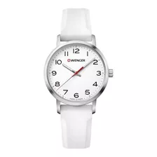 Reloj Avenue 35 Mm Correa Blanca Dial Blanco Wenger