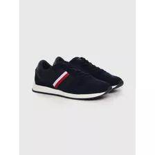 Tenis De Running En Ante Color Azul De Hombre Tommy Hilfiger