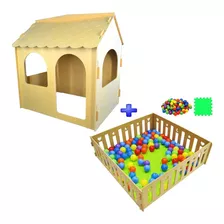 Pelotero Corralito Corral + Casita Carpa Infantil Madera