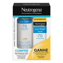 Kit Protetor Solar Fps 70 Neutrogena Sun Fresh 200ml Grátis Protetor Solar Facial Fps 70 40g