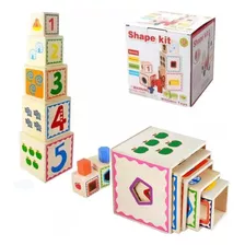 Cubos Encajables Juegos Didácticos Niños Madera Montessori