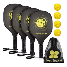 Net Beast Wood Pickleball Paddles 4 Pack - Wooden Pickleball