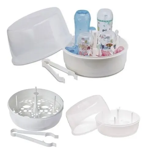 Esterilizador De Mamadeira Chupeta Bebe Microondas A Vapor 1v