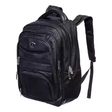 Mochila Masculina Executiva Couro Resistente Preto Desenho Do Tecido Couro Ecologico