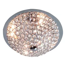 Plafon Lyon Copen Gloria Redondo 4 Luces Cromo C/ Lamp Led