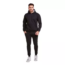 Conjunto Moletom Masculina Calça Blusa Canguru Liso Adulto