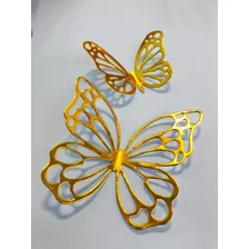 12 Mariposas Troqueladas Metalizadas Decoración Eventos