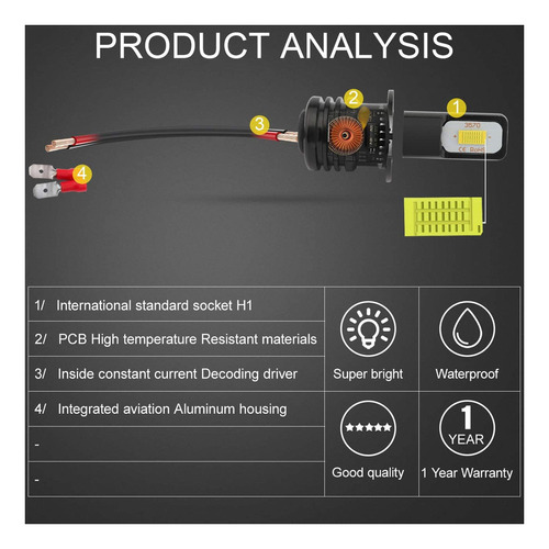 Bombillas De Luz Antiniebla Led H3 Para Chevrolet 6500k 80w Foto 6