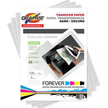 Papel Transfer Para Telas Oscuras Tamaño A4 5 Unidades