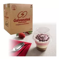 Copo C/ Tampa Bolha 250ml Doces Galvanotek G677 100 Unidades Cor Cristal