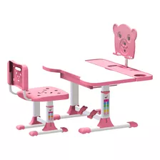 Mesa Com Cadeira Infantil Para Desenhos E Estudos Rosa - ELG