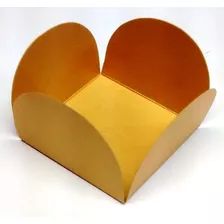 500 Forminhas Forma 4 Pétalas Metalizada Ouro Dourada Doce
