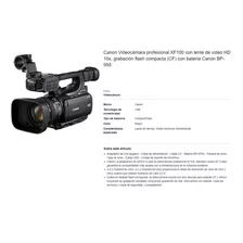 Canon Videocámara Profesional Xf100 Con Lente De Video Hd