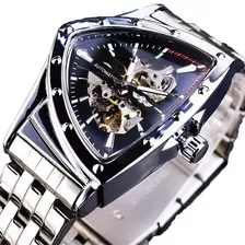 Relojes Mecánicos Triangulares Dorados De Lujo Para Hombre Color Del Fondo Plata/negro