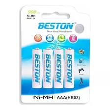 Pilas Bateria Beston Aaa Recargable 900mah X 4 Unidades