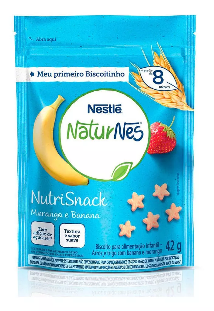 Biscoito Nestlé Naturnes Nutrisnack Morango E Banana 42g