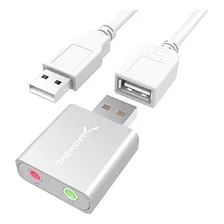 Adaptador De Sonido Estéreo Externo Sabrent De Aluminio Usb