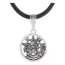 Dije Tetragramaton Plata 925 Medalla Pentagrama Con Cadena