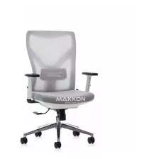 Cadeira Escritório Branca Com Cinza Mk-89db - Makkon
