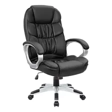 Silla De Oficina Con Respaldo Alto Sintética Ajustable Negro