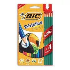 Bic Evolution X 12 Cores +4 Lápis De Desenho De Grafite