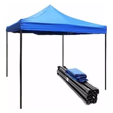 Gazebo Toldo Martillado Azul 3x3mt Metal Plegable Camping Ff