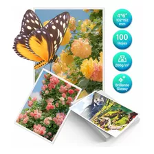 Papel Fotográfico 4x6 Brillante De 200g 1 Pack De 100 Hojas Color Blanco