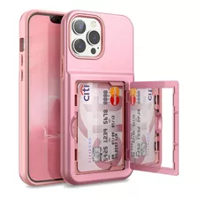 Funda Para iPhone 13 Pro Max - Rosa Con Tarjetero