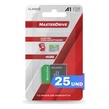 Kit 25 Cartão Memória 4gb Micro Sd Ultra Masterdrive Atacado