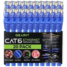 Cable Ethernet Cat 6 De 0.5 Pies (20 Unidades), Cable D...