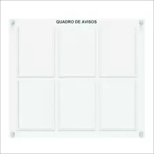 Quadro De Aviso E Gestão C/ 6 Displays A4 De Acrílico