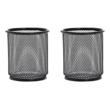 Lorell Black Mesh/wire Pencil Cup Holder 3.5 X 3.9 - Acero